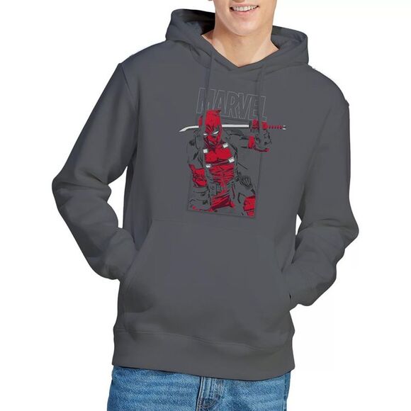 Deadpool Unisex Adult Sword Hoodie / Charcoal